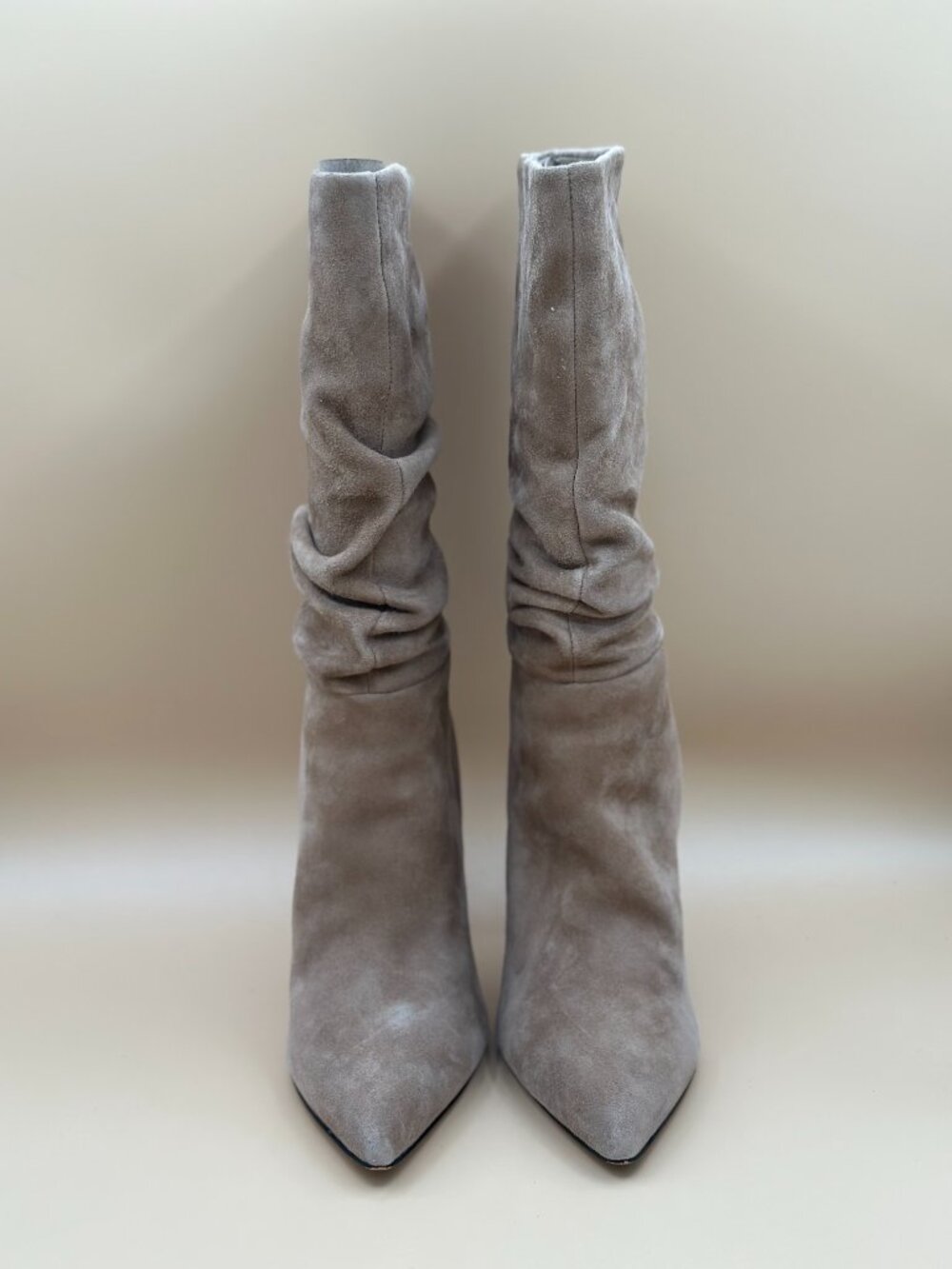 Marc Fisher LTD Romy Slouch Suede Mid-Calf Boots Taupe Size 7 - Picture 2 of 5